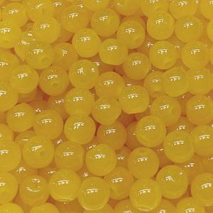 200PCS Glass Beads 8mm Glass Beads for Bracelets Necklaces Jewelry Making DIY Crafts (Pure Yellow)