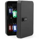 Ripeng 48-Keys Key Cabinet with Combination Lock - Steel Key Lock Box Wall Mount Security Holder with Tags and Hooks Organizer Wall Safe Storage for Car Office Hotel House Rental Business, Black