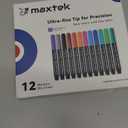 maxtek Dry Erase Markers, 0.7mm Ultra Fine Tip, Low Odor, 12 Count