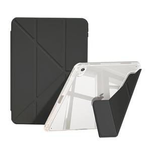 Slim Case for iPad Air 11 Inch M3/M2 (2025 7th/2024 6th), 10.9 Inch 5th Gen 2022/4th Generation 2020 with Pencil Holder, Auto Wake-Sleep, Multi-Angle Stand Clear Cute Acrylic Smart Cover (Black)