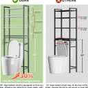 Kalrin Over-The-Toilet Storage Rack, 4-Tier Bathroom Organizer Shelf Over Toilet with Adjustable Shelf and Basket, Freestanding Space Saver Bathroom Shelves Above Toilet for Room (Gray- White)