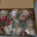 Winemana 6 Pcs Mini Christmas Tree Table Decorations, 8" Small Artificial Trees with Red Berries Pine Cone Greenery Tabletop Centerpiece for Home Office Room Holiday Decorations