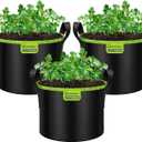 VIVOSUN 3-Pack 5-Gallon AeroBase Grow Bags, Durable Mesh Fabric Plant Container with Breathable Base and Sturdy Handles, Black