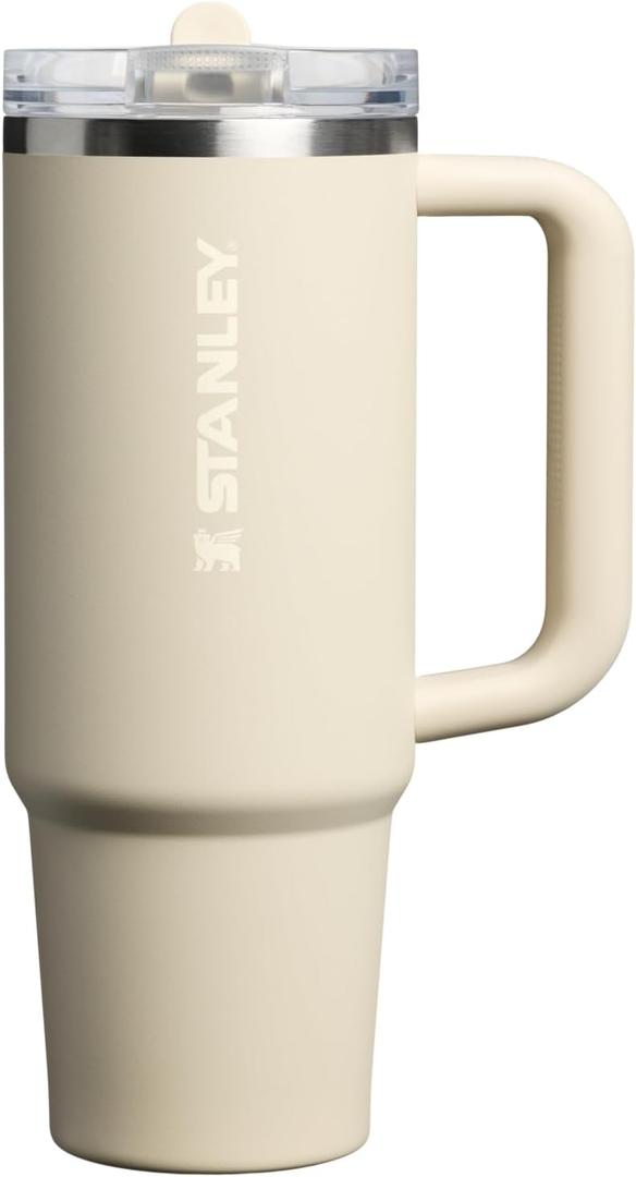 STANLEY Quencher ProTour Flip Straw Tumbler with Leakproof Lid | Built-In Straw & Handle | Cupholder Compatible for Travel | Insulated Stainless Steel Cup | BPA-Free (30 Ounces, Toasted Almond)