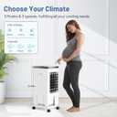 Portable Air Conditioners, Evaporative Air Cooler with Large Water Tank,Potable Ac Unit with 3 Speeds Settings, 7H Timer,4 Ice Park,Windowless Swamp Cooler Fast Cooling for Bedroom, Office, Kitchen