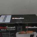 Mueller UltraToast Full Stainless Steel Toaster 4 Slice, Long Extra-Wide Slots for Bagels and Waffles, 6 Browning Levels, LED Display, Cancel/Defrost/Reheat Functions & Removable Tray, Kitchen Gadgets