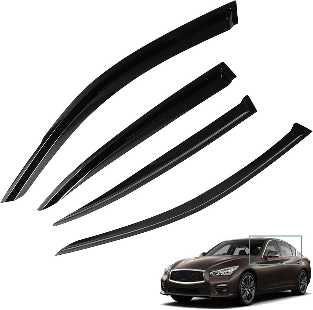 Window Visors Sun Rain Guards - Window Deflectors for Car 4-Pack Vent Shade Deflector Replacement for Q50 2014-2020