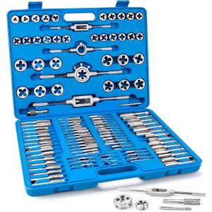110-Piece Metric Tap and Die Set, M2 to M18 Thread Repair Kit, Complete Tap & Die Sets with Storage Case for Cutting Internal and External Threads