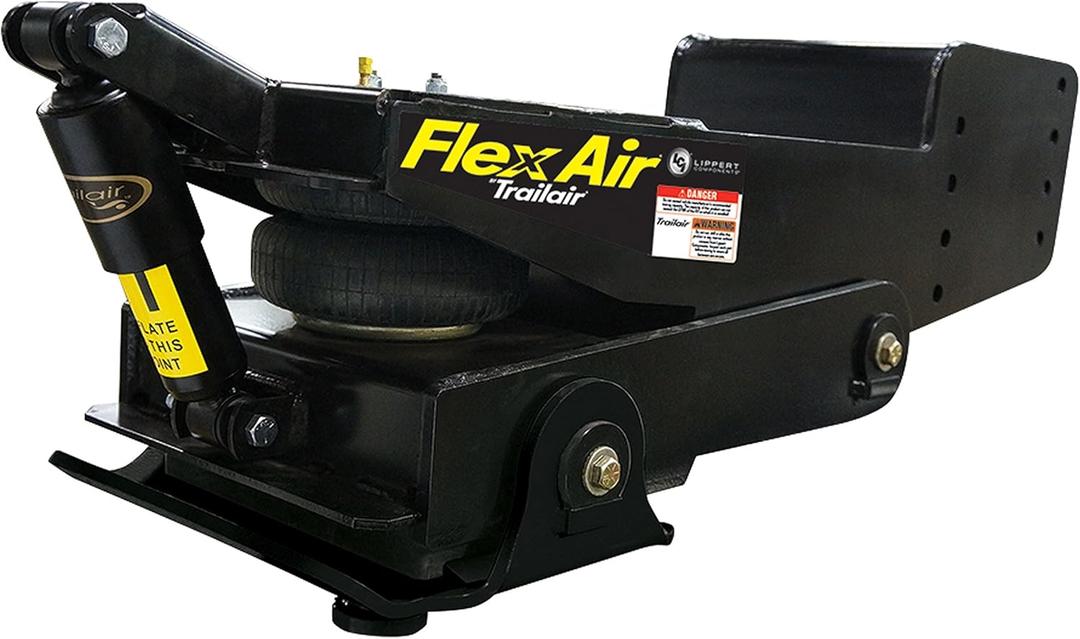 Lippert Components CURT L05 Air Ride 18K Fifth Wheel Pin Box  Internal Airbag with Built-In Strut Reduces Chucking, Jarring, Bounching; 18,000 lb. Rating.; Black Powder Coat Finish  328492