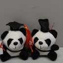 16 Pcs Mini Graduation Plush Gift Stuffed Animal with Cap Sash and Diplomas Graduation Doll Class of 2025 Present for College High School Party Decoration(Panda)