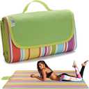 Beach Blanket Extra Large Picnic Blanket Outdoor Blanket Waterproof Sand Free Oversized Camping Mat Foldable Portable Handy Tote for Travel Sports Home Yoga Park Grass Lawn, 79"x57" (Colorful Line)