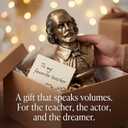 Resin Statue of William Shakespeare Bust, Vintage Bust Sculptures Home Decor for Living Room, 12 Inch Aesthetic Shelf Decor for Office Table, Unique Broadway Gifts, Renaissance Style