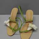 Flower High Heels for Women Calla Lily Open Toe Floral Stilettos Heels Sexy Strappy Wedding Birthday Dressy Heeled Sandals, Size: 7 (Beige)