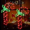 Ninonly 2 Pack Christmas Window Lights, Candy Cane Decorations Indoor With Suction Cup, Hanging Lights for Windows Home Wall Decor