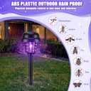 Qualirey 12 Pcs Solar Mosquito Zapper Outdoor Waterproof Solar Powered Bug Zapper Outdoor Mosquito Killer Lamp Trap Repellent Light for Garden Yard Insect (Purple and Warm Light,Black)