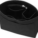 uxcell Purse Organizer Insert, Felt Tote Bag Organizer Insert, Purse Dividers for Handbag Inside Purse, Black