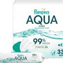 Pampers Aqua Pure Baby Wipes, 99% Water, Fragrance Free, 336 Baby Wipes Total (6X Flip-Top Packs)