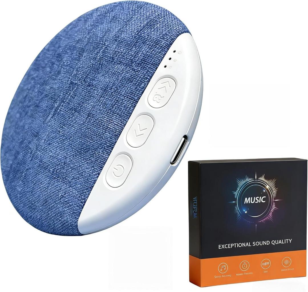 Bluetooth Pillow Speaker for Sleeping, Under Pillow Speaker with Sleep Timer & White Noise, Thin Speaker for Bed, Hi-Fi Sound, 48H Battery, Type-C, Private Listening for Adults & Kids