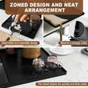 Silicone Coffee Mat with Raised Edges, 24' x 16', Bar Mat for Countertops, Anti-Slip, Heat-Resistant Pad for Espresso Machines, Dish Drying Mat, Dinner Plates, Ice Cream Machines (BLACK)