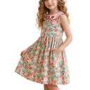 Little Bitty Strawberry Dresses Toddler Girls Cotton Sleeveless Casual Beach Summer Sundress Swing Princess Dress Pink 6T