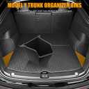 Rear Trunk Storage Bins with Lids for 2025-2026 Tesla Model Y Juniper, 2PCS Hidden Trunk Organizer Boxes, TPE Waterproof Rear Cargo Storage for Model Y Juniper Accessories with Normal Lid