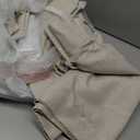 Pinch Pleated Linen Curtains 96 Inches Long 2 Panel Set (40" W x 96" L) for Living Room & Bedroom Window Natural Birch Light Filtering with Hooks,Rings & Back Tab,Neutral Boho Farmhouse Style