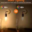 MEQIQTEK E12 60 Watt Incandescent Candle Light Bulbs, Chandelier Light Bulbs for Ceiling Fan, Vanity, Outdoor - Warm White 2500K, 500 Lumen Dimmable B10 Clear Candelabra Base Bulbs (12 Pack)