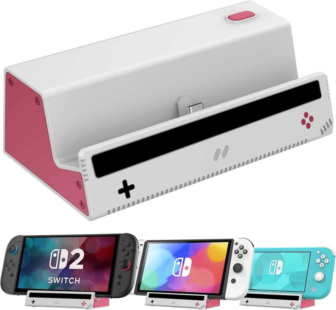 HEIYING Switch Charger Dock for Nintendo Switch 2 / OLED/Lite,Charging Dock Station with Standard USB-C Port for Easy Console Charging (Grey)
