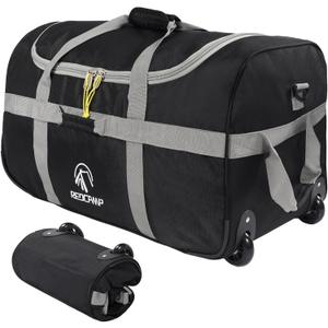 REDCAMP 85L/120L/140L Foldable Duffle Bag with Wheels, Large Travel Duffel Bag (85l Grey (Small)