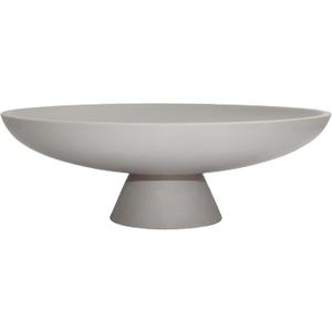 LIN CHUAN Large Decorative Bowl, Modern Resin Pedestal Bowl for Home Decor, Stylish Fruit Bowl for Kitchen Counter, Chic Key Holder for Entry Table, Grey