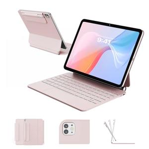 RAYMCRAFT for iPad Air 11 inch Case with Keyboard (M4/M3/M2, 2026/2025/2024), iPad Pro 11 (4th/3rd/2nd/1st Gen) & Air 5/4th Magic Keyboard Case, 11 Colors Backlit, Multi-Touch Trackpad, Pink