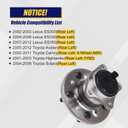 KUSATEC 512206 Rear Left Wheel Bearing and Hub Assembly Compatible with Lexus ES300 2002-2012, Toyota Avalon 2005-2012, Camry 2002-2011, Highlander 2001-2003, Solara 2004-2008, 5 Lug Bolts w/ABS