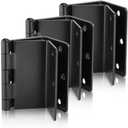 Haidms 3 Pack Offset Hinges Black Expandable Door Hinges 3.5 Inch Heavy Duty Full Mortise Door Hinges with 1/4'' Radius Corner, Matte Black