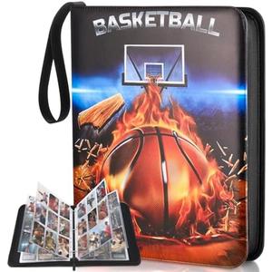 Basketball Card Binder, 2024-2025 Sports Trading Card with Sleeves Holder Album, 810 Pockets Basketball Card Holder Sheets with 45 Removable Sleeves for Collectors Boys and Girls Gift