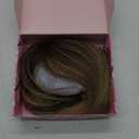 Ms Taj 18 Inch Hair Topper with Clip in Bangs, Synthetic Fluffy 4"x5" Layered Straight Toppers for Women, 360 3D Cover Bangs Hairpiece for Thinning Hair,(Ombre Brown Blonde)