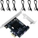 PCIE 3.0 X1 to 6-Ports 6Gbps Max Speed SATA III Expansion Card, ASMedia ASM1166 None-Raid PCIE 3.0 SATA III Card, Plug and Play on Windows OS, MAC OS, and Linux Systems (FS-S6X1-Pro)