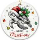 7 x Turtle Christmas Ornament 2025 - Sea Turtle Gifts for Women, Beach Christmas Ornaments for Tree, Ocean Sea Turtle Decor, Nautical Enthusiast Presents for Animal Lovers, Tortoise Gifts for Lovers
