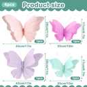 3D Hanging Butterfly Decorations, Butterfly Birthday Party Decorations, 4 Pcs Crepe Paper Butterfly Hanging Decorations for Girls, Women, Flower Garden Party Decorations