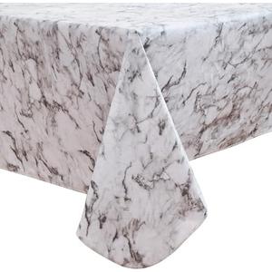 HRNJJYP Heavy Duty Vinyl Tablecloth with Flannel Backing Waterproof Oil-Proof Plastic Table Cloth Stain-Resistant Wipeable Rectangle or Square Table Cover for Dining, Camping (Marbling, 54X54 Inch)