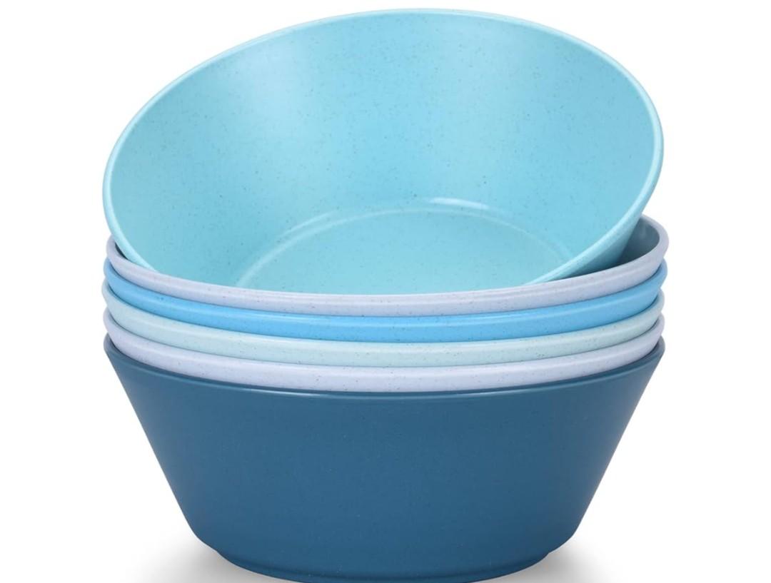 32 Ounce Cereal Bowls, Unbreakable Wheat Straw Fiber Bowl, Lightweight Kitchen Bowls Microwave & Dishwasher Safe BPA Free Bowls, E-Co Friendly Bowls Set for Cereal, Salad,Oatmeal, Soup,Snacks -6 Color