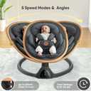 Baby Swings for Infants, Fasonbaby Bluetooth Infant Swing with Music Speaker with 3 Seat Positions, 5 Speeds and Remote Control - Portable Baby Swing for Indoor and Outdoor (Black)