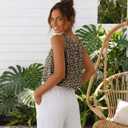 Womens Casual Crop Tank Tops 2026 Summer Beach Sleeveless Spring Tops Vacation Outfits (Brown, L)