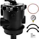 SP071620T Multi-port Control Valve, 2" Vari-Flo Valve Top Mount Compatible with Hayward Pro Series Sand filter S310T2, S270T2, S310T2, S360T2 with Clamp & O-Ring