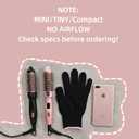 Thermal Brush, MINI & Tiny 1 Inch Ionic Curling Brush for Shiny Hair, Tourmaline Ceramic Ionic Curling Iron Brush for Short to Medium Hair, Adjustable Temperature, Dual Voltage, Compact-Size