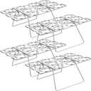 Sawysine 2 Pieces Ice Cream Cone Stand Cupcake Cones Baking Rack Stainless Steel 24 Holes Ice Cream Cupcakes Holder for Baking, Cooling, Displaying, Serving Treats