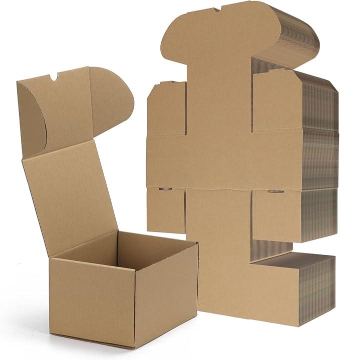 RLAVBL 7x5x4 Small Shipping Boxes Set of 50, Brown Corrugated Cardboard Box for Packing, Mailing, Business