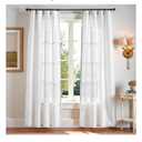 Linen Blend Curtains 84 inch Length 2 Panels for Bedroom Living Room, Light Filtering 50 inch Wide Farmhouse Drapes with Rod Pocket Back Tab(50W x 84L, Off White)