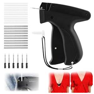 Stitch Gun for Clothing, Stitchy Gun Quick Clothes Fixer, Dress Tagging Gun-Includes 2,000 Black Fasteners & 2,000 White Fasteners & 6 Needles (Black)