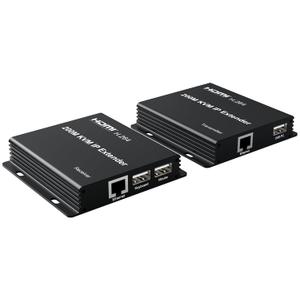 200M KVM IP Extender, Over RJ45 cat5e/6 1080P HDMI USB KVM Ethernet Extender one to Many by Gigabit Switch for PC DVR Loptop Support Mouse Keyboard Support Touch Screen Function (TX + RX)