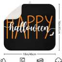 Happy Halloween Dish Drying Mat for Kitchen Counter 16x18 Inch Spooky Absorbent Dish Mats Halloween Kitchen Drainer Rack Pad Decor